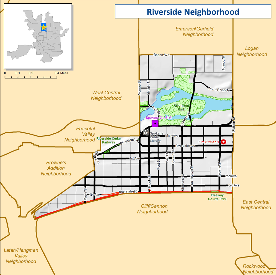 Image: Map of the Riverside Neighborhood boundaries.
